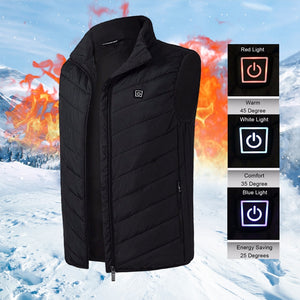 Men Women Electric Heating Vest Jacket Sleeveless Waistcoat USB Thermal Clothing Winter Warm Jacket Outerwear Male Heated Vest