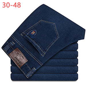 2019 Summer Classic Stretch Baggy Jeans Big Size 30-48 Men Brand Demin Menswear Blue Pants Elastic Casual Male Trousers CQY08