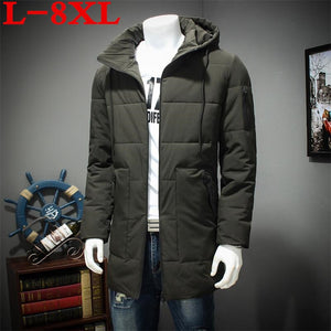 8XL plus size grande taille Veste Hommes Casual Parka Veste epais Hommes A Chaud Hommes Cotton-padded clothes Manteaux et Vestes