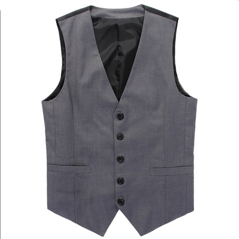 Men's boutique autumn 2016 quality slim fit leisure cotton suit vest/Male gentleman Beckham business vest/Male black vest