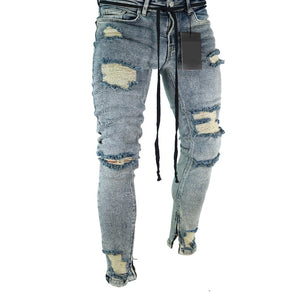 Long Pencil Pants Ripped Jeans Slim Spring Hole 2018 Men's Fashion Thin Skinny Jeans for Men Hiphop Trousers Clothes Clothing