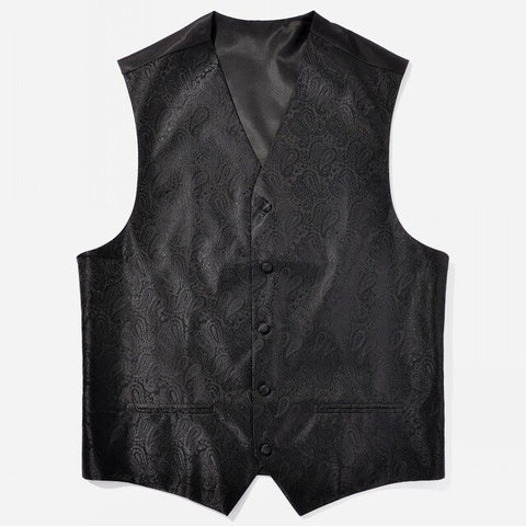 Ikepeibao Wine Wedding Men's Classic Paisley Sleeveless Waistcoat Top Swirl Floral Slim Fit Waistcoat Suit Vest S-5XL 8 color