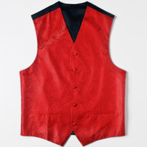 Ikepeibao Wine Wedding Men's Classic Paisley Sleeveless Waistcoat Top Swirl Floral Slim Fit Waistcoat Suit Vest S-5XL 8 color