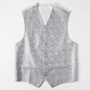 Ikepeibao Wine Wedding Men's Classic Paisley Sleeveless Waistcoat Top Swirl Floral Slim Fit Waistcoat Suit Vest S-5XL 8 color