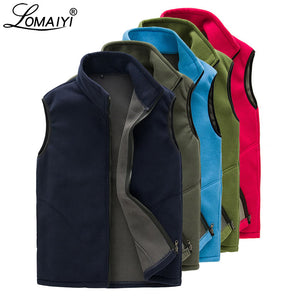 LOMAIYI Polar Fleece Vests For Men 2019 Spring/Winter Warm Vest Man Navy Waistcoat Male Sleeveless Jacket Men's Vest AM131
