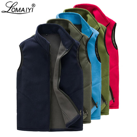 LOMAIYI Polar Fleece Vests For Men 2019 Spring/Winter Warm Vest Man Navy Waistcoat Male Sleeveless Jacket Men's Vest AM131