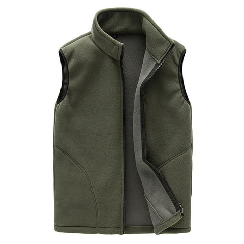 Men Warm Zip Casual Fleece Vest Spring Male Waistcoat Autumn Warm Sleeveless Jacket Outdoor Climbing Hiking Gilets Coat