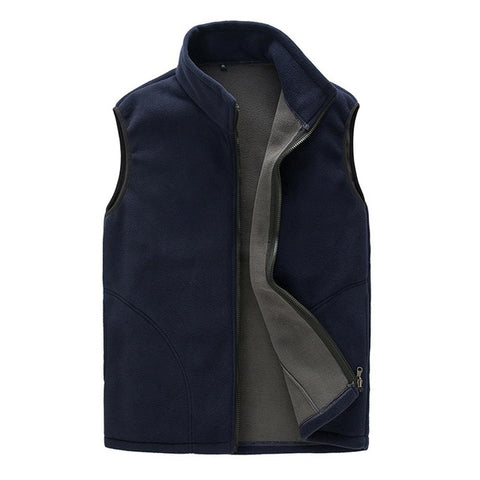 Men Warm Zip Casual Fleece Vest Spring Male Waistcoat Autumn Warm Sleeveless Jacket Outdoor Climbing Hiking Gilets Coat